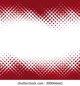 Abstract Background. Red Halftone on the White Background.