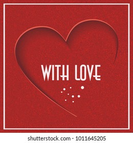 Abstract background with red heart. Can be used for Valentine's day design or wedding invitation card. Vector.  