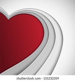 Abstract background with red heart. It is possible to insert your message.