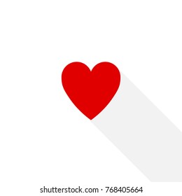 Abstract background with red heart. Symbol of love. Vector web icon.