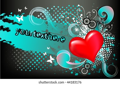 abstract background with red heart for text