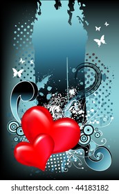 abstract background with red heart for text