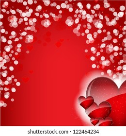 Abstract Background with red hearts