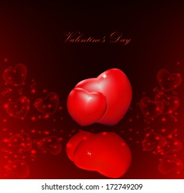 Abstract background with red hearts