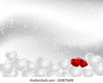 Abstract background with red hearts