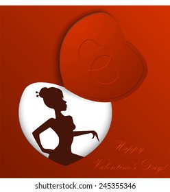 Abstract background with red hearts