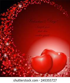 Abstract background with red hearts