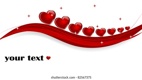 Abstract background with red hearts