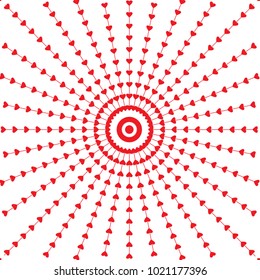 Abstract background with red hearts for Valentine's Day. Vector illustration 