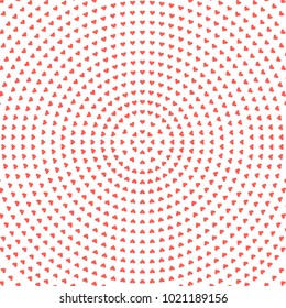 Abstract background with red hearts for Valentine's Day. Vector illustration