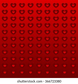 Abstract background with red hearts for Valentine's day, weddings, love and romantic events.
