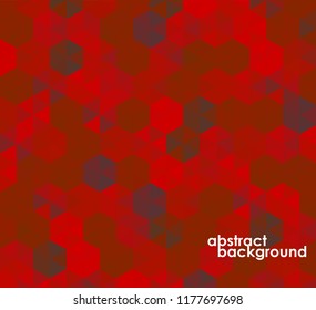 Abstract background of red hexagons. Pattern of geometric polygons. Vector
