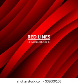 Abstract background of red holiday shiny ribbons for Christmas and New Year cards vector illustration