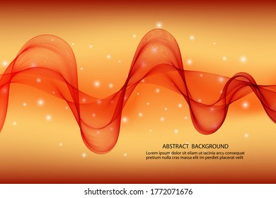 
Abstract background, red horizontal wavy vector wave. Design element