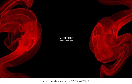 Abstract background . Red line blending heart veins shape .vector
