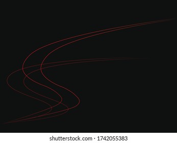 Abstract background red lines on dark background