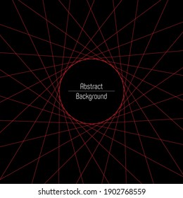 Abstract background. Red lines on black background. Geometric backdrop. Vector illustration