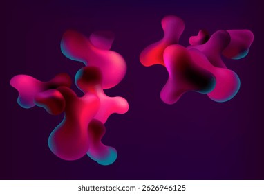 Fundo abstrato de formas líquidas vermelhas. Bolhas vetoriais 3D.