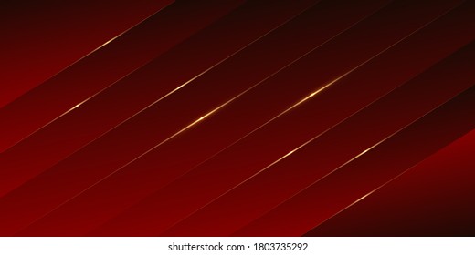 Abstract background of red luxury with golden line modern design.