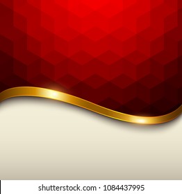 Abstract background red mosaic, interesting vector polygons texture illustration. 