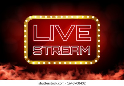 abstract background of red neon live stream sign,online casino concept