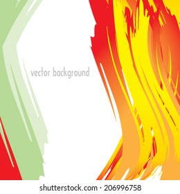 Abstract  background with red, orange, green, and yellow strokes 