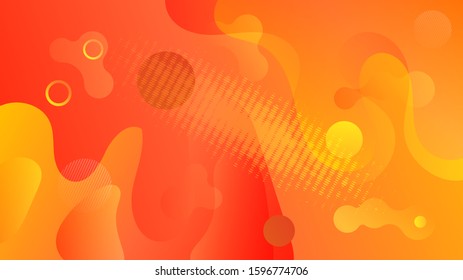 Abstract background in red and orange shades. 3d fluid shape illustration. Vector template paper design. Abstract fluid. Modern background. Liquid fire color wallpaper design. Graphic liquid shape.