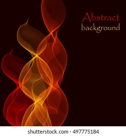 Abstract background with red and orange wave