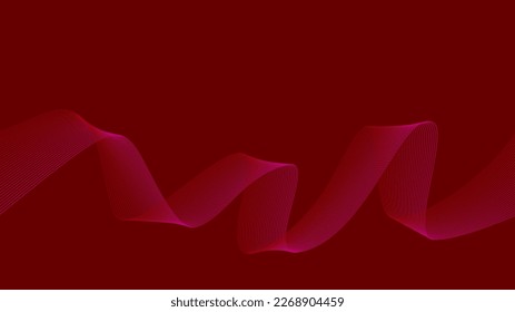 Resumen Fondo Líneas de onda rosadas Rojas Diseño de ondas flotantes Resumen ecualizador digital de flujo de ondas sonoras. Ilustración de vectores de línea para el fondo del concepto de innovación tecnológica futurista Diseño gráfico