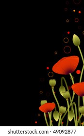 Abstract Background with red poppy flowers for your design