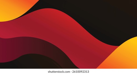 Abstract background with red ribbon.Modern shiny red and black gradient background.
