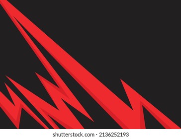Abstract Background With Red Sharp And Zigzag Line Pattern And With Some Copy Space Area