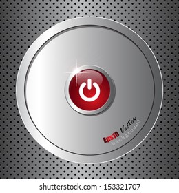 Abstract background with red shut down button
