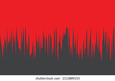 Abstract background with red spikes and jagged line pattern and some copy space area