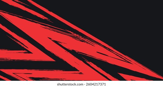 Abstract background with red spikes and zigzag line pattern and some copy space area