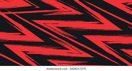 Abstract background with red spikes and zigzag line pattern and some copy space area
