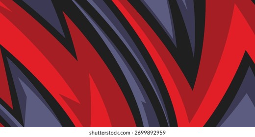 Fondo Abstractas con picos rojos y patrón de línea en zigzag y un poco de espacio de copia. Ilustración vectorial