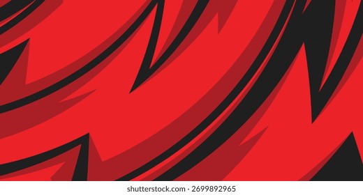 Abstract background with red spikes and zigzag line pattern and some copy space area. eps10
