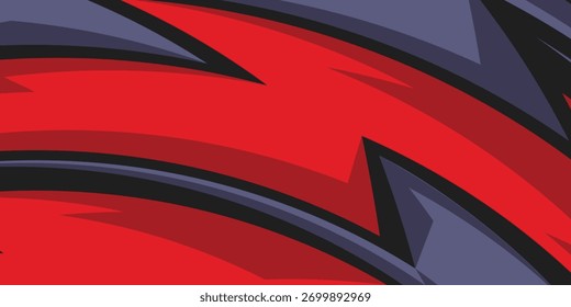 Abstract background with red spikes and zigzag line pattern and some copy space area. Vector Illustration