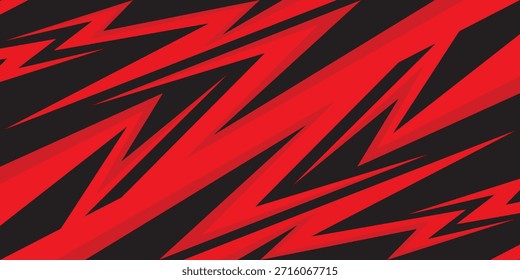 Abstract background with red spikes and zigzag line pattern and some copy space area