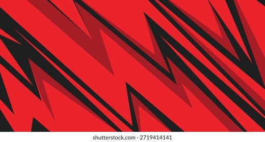 Abstract background with red spikes and zigzag line pattern and some copy space area