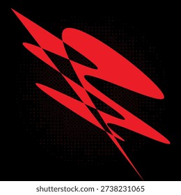Abstract background with red spikes and zigzag line. vector modern.