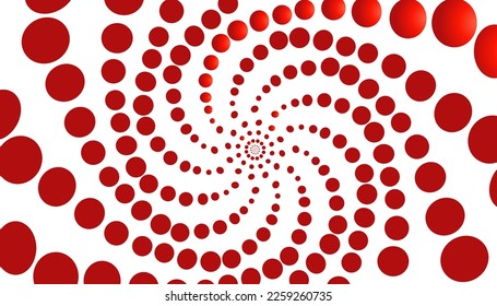 Fondo abstracto con bolas de espiral roja. Perfecto para fondos de pantalla, fondos de sitios web, afiches, banners