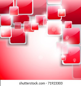 Abstract background of red squares. Eps10 vector