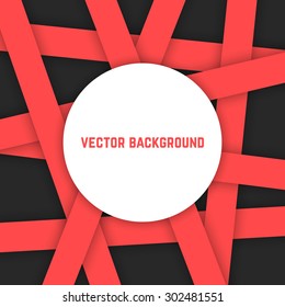 abstract background from red stripes. concept of ribbon, magazine, origami, linear, tabby, stripy, packing, flyer, brindled, festive postcard. flat style trend modern design vector illustration