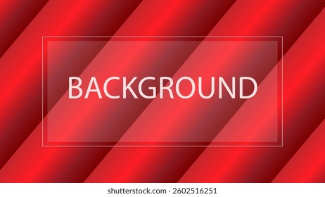 An abstract background with red stripes. A frame with copy space and a sign. Diagonal 3d stripe backdrop. A red silk background.
