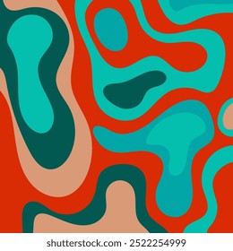Fondo Abstractas con rojo, verde azulado, verde y naranja adecuado para diseños vibrantes, proyectos artísticos, gráficos de Web, obras de arte digitales y publicaciones en redes sociales.