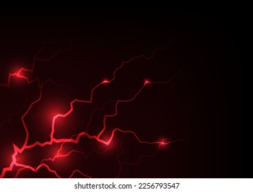 Antecedentes abstractos. Fondo de la chispa del movimiento de la luz del trueno rojo. ilustración vectorial.