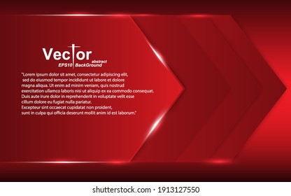 Abstract background, Red tone, Arrow overlap slide concept design.