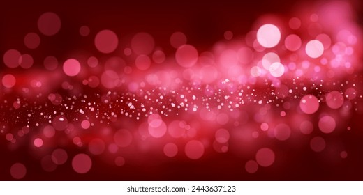 Abstract background in red tones with many shiny sparkles, some of which are in focus and others are blurred, creating a captivating bokeh effect.